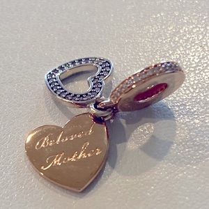 Pandora two tone dangle charm, beloved mother